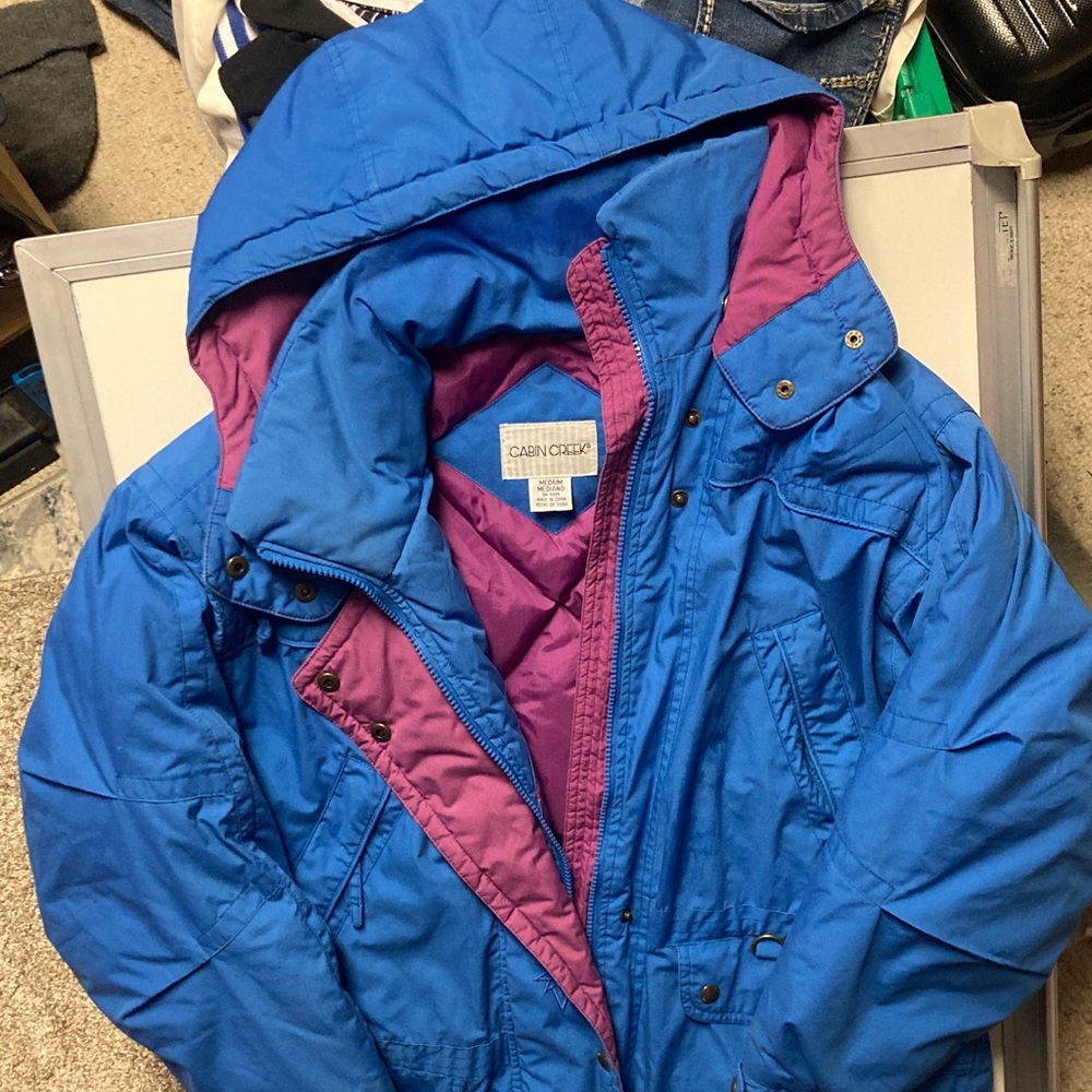 London Fog Blue Jacket with Pink Lining